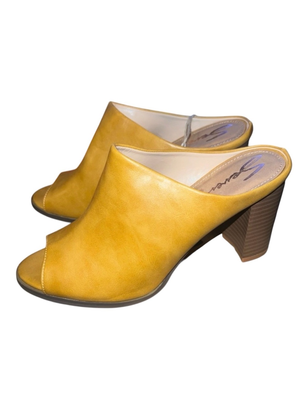 Seven7 Yellow Open-Toe Slip-On Mule